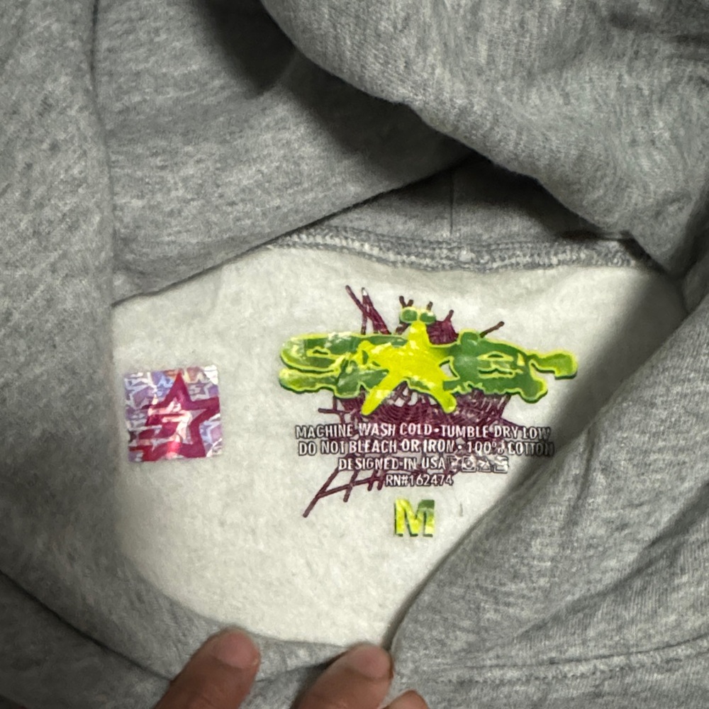 Gray Hoodie with White Star Design - Picture 4 of 9